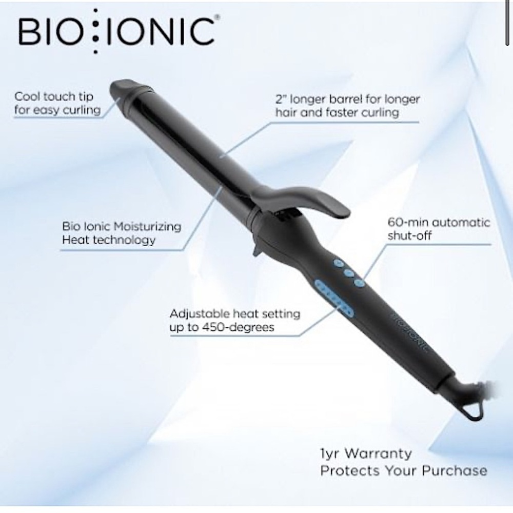 Bioionic Long Barrel Curling Iron 1”
